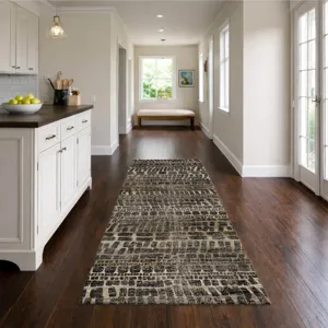 Machine Washable Nexus Black 2\'3\" x 7\'6\" Runner Rug