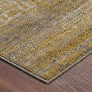 Machine Washable Nexus Gold 9\' x 12\' Rug