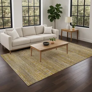 Machine Washable Nexus Gold 9\' x 12\' Rug