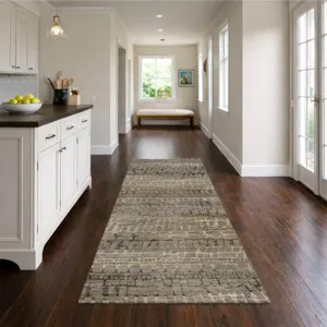 Machine Washable Nexus Gray 2\'3\" x 7\'6\" Runner Rug