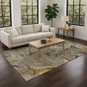 Machine Washable Nexus Gray 3\' x 5\' Rug