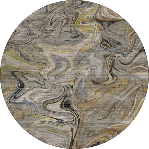 Machine Washable Nexus Gray 8' x 8' Round Rug