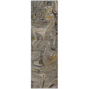 Machine Washable Nexus Gray 2\'3\" x 7\'6\" Runner Rug
