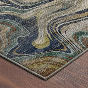 Machine Washable Nexus Navy 6\'6\" x 9\'6\" Rug