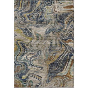 Machine Washable Nexus Navy Rug