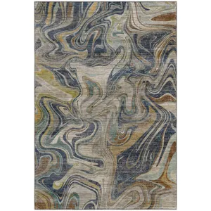 Machine Washable Nexus Navy Rug