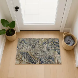 Machine Washable Nexus Navy 1\'8\" x 2\'6\" Rug