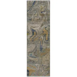 Machine Washable Nexus Putty 2\'3\" x 7\'6\" Runner Rug