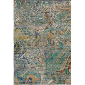 Machine Washable Nexus Teal Rug