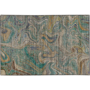 Machine Washable Nexus Teal Rug