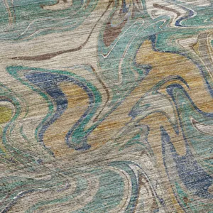 Machine Washable Nexus Teal 5\' x 7\'6\" Rug