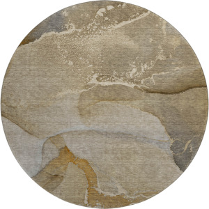 Luxury Washable Odyssey Chocolate 8' x 8' Round Rug