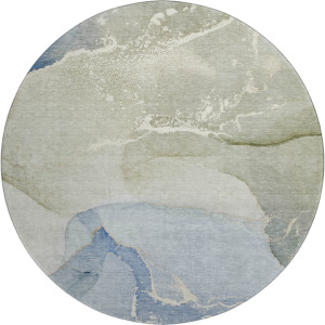 Luxury Washable Odyssey Sky 8' x 8' Round Rug