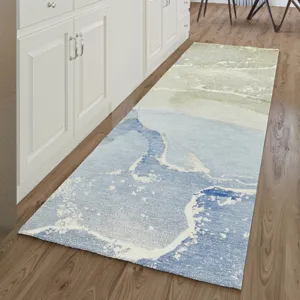 Luxury Washable Odyssey Sky 2\'3\" x 7\'6\" Runner Rug