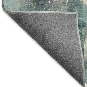 Luxury Washable Odyssey Teal 3\' x 5\' Rug