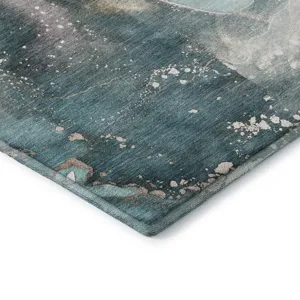 Luxury Washable Odyssey Teal 3\' x 5\' Rug