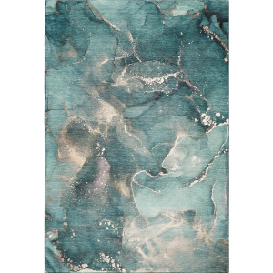 Luxury Washable Odyssey Teal Rug