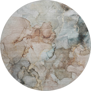 Luxury Washable Odyssey Tan 8' x 8' Round Rug