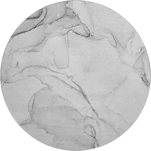 Luxury Washable Odyssey Gray 8\' x 8\' Round Rug