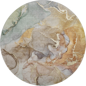 Luxury Washable Odyssey Taupe 8' x 8' Round Rug