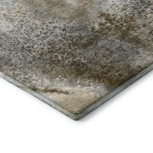 Luxury Washable Odyssey Taupe 8\' x 8\' Round Rug
