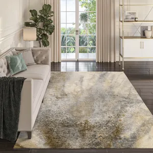 Luxury Washable Odyssey Taupe 9\' x 12\' Rug