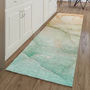 Luxury Washable Odyssey Taupe 2\'3\" x 7\'6\" Runner Rug