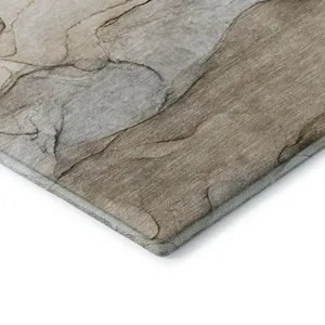 Luxury Washable Odyssey Brown 3\' x 5\' Rug
