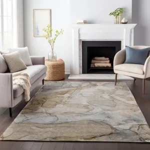 Luxury Washable Odyssey Brown 3\' x 5\' Rug