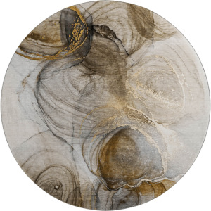 Luxury Washable Odyssey Beige 8' x 8' Round Rug