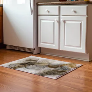 Luxury Washable Odyssey Beige 1\'8\" x 2\'6\" Rug
