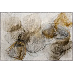 Luxury Washable Odyssey Beige 1\'8\" x 2\'6\" Rug