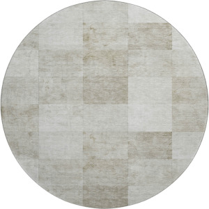 Machine Washable Indoor/Outdoor Pacifica Beige 8' x 8' Round Rug