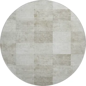 Machine Washable Indoor/Outdoor Pacifica Beige 8\' x 8\' Round Rug