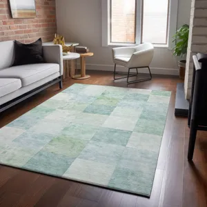 Machine Washable Indoor/Outdoor Pacifica Seafoam 10\' x 14\' Rug