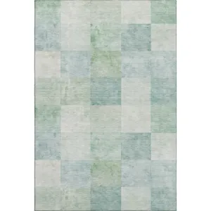 Machine Washable Indoor/Outdoor Pacifica Seafoam 10\' x 14\' Rug