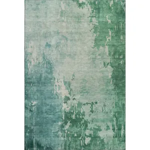 Machine Washable Indoor/Outdoor Pacifica Emerald 5\' x 7\'6\" Rug