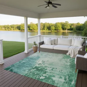 Machine Washable Indoor/Outdoor Pacifica Emerald 5\' x 7\'6\" Rug