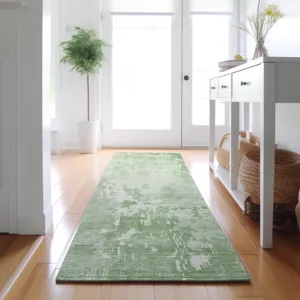 Machine Washable Indoor/Outdoor Pacifica Mint 2\'3\" x 7\'6\" Runner Rug