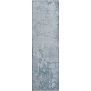 Machine Washable Indoor/Outdoor Pacifica Sky 2\'3\" x 7\'6\" Runner Rug