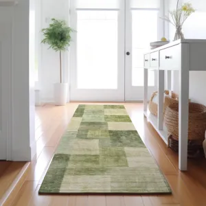Machine Washable Indoor/Outdoor Pacifica Aloe 2\'3\" x 7\'6\" Runner Rug