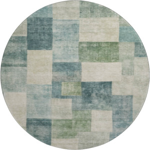 Machine Washable Indoor/Outdoor Pacifica Seafoam 8' x 8' Round Rug