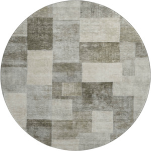 Machine Washable Indoor/Outdoor Pacifica Taupe 8' x 8' Round Rug