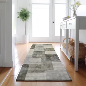 Machine Washable Indoor/Outdoor Pacifica Taupe 2\'3\" x 7\'6\" Runner Rug