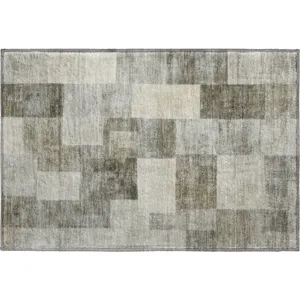 Machine Washable Indoor/Outdoor Pacifica Taupe 1\'8\" x 2\'6\" Rug