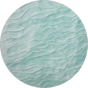 Machine Washable Indoor/Outdoor Pacifica Aqua 8' x 8' Round Rug