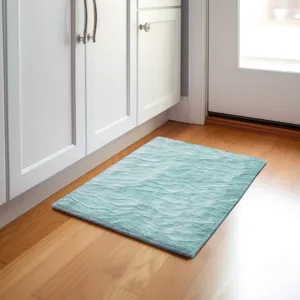 Machine Washable Indoor/Outdoor Pacifica Aqua 1\'8\" x 2\'6\" Rug