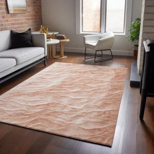 Machine Washable Indoor/Outdoor Pacifica Coral 2\'6\" x 3\'10\" Rug