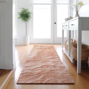 Machine Washable Indoor/Outdoor Pacifica Coral 2\'3\" x 7\'6\" Runner Rug
