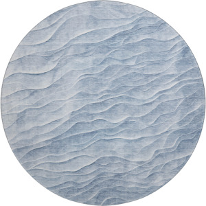 Machine Washable Indoor/Outdoor Pacifica Denim 8' x 8' Round Rug